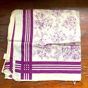 VTG 70s 80s Glentex Cotton Pastel Flower Lavender & Cream Color Square Scarf